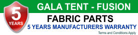 Gala Tent Fusion Fabric 5 Years Manufacturers Warranty Gala Tent Fusion Fabric Warranty
